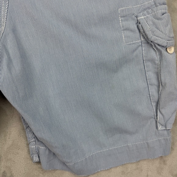 Polo Ralph Lauren Cargo Shorts Mens 38 Blue Seersucker Stripe Classic Chino - Picture 7 of 13